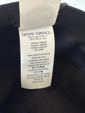 Versace Logo  Drill Cotton Light Baseball Cap Black 58 Italy 1009910 NWOT $475