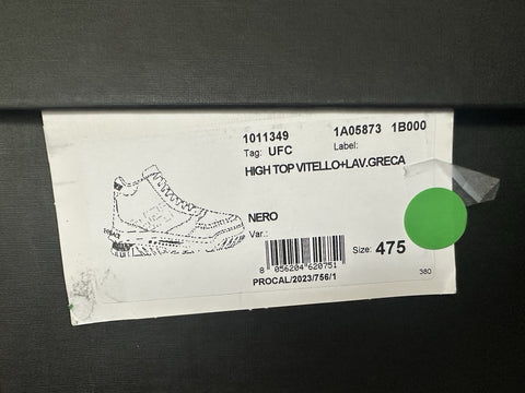 Versace Greca Leather High Top Black Sneakers 14.5 US (47.5) 1011349 NWT $1175