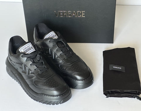 Versace Greca Leather Low Top Black Sneakers 14.5 US (47.5) 1008124 NWT $775
