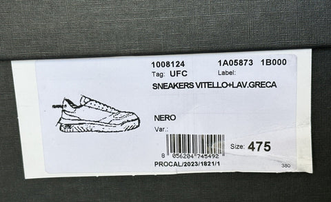 Versace Greca Leather Low Top Black Sneakers 14.5 US (47.5) 1008124 NWT $775