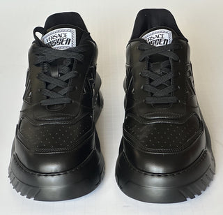 Versace Greca Leather Low Top Black Sneakers 14.5 US (47.5) 1008124 NWT $775