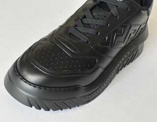 Versace Greca Leather Low Top Black Sneakers 14.5 US (47.5) 1008124 NWT $775