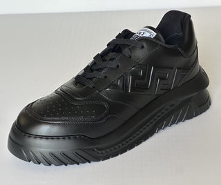 Versace Greca Leather Low Top Black Sneakers 14.5 US (47.5) 1008124 NWT $775