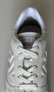 Versace Greca Leather Low Top White Sneakers 13.5 US (46.5) 1008124 NWT $775