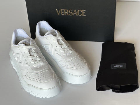 Versace Greca Leather Low Top White Sneakers 13.5 US (46.5) 1008124 NWT $775
