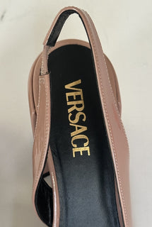 Versace Medusa Head Sling Back Patent Leather Nude Shoes 9.5 US 1014618 NIB$1000