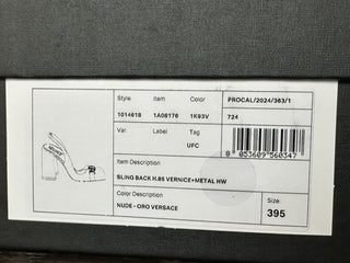 Versace Medusa Head Sling Back Patent Leather Nude Shoes 9.5 US 1014618 NIB$1000