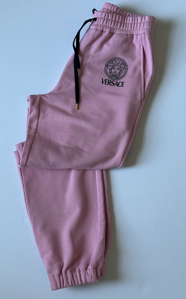 Versace Women's Medusa Logo Pink Cotton Sweatpants 38 Euro 1014488 NWT $900