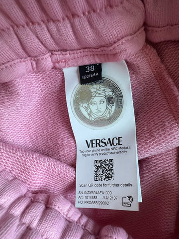 Versace Women's Medusa Logo Pink Cotton Sweatpants 38 Euro 1014488 NWT $900