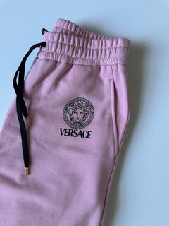Versace Women's Medusa Logo Pink Cotton Sweatpants 38 Euro 1014488 NWT $900