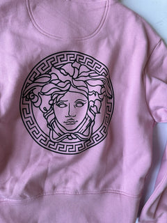 Versace Medusa Print Women's Pink Sweatshirt Jacket Size 36 1016768 NWT $1050