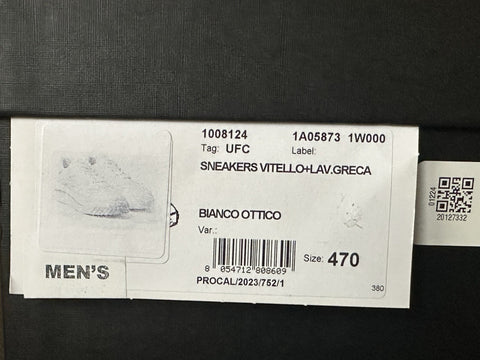 Versace Greca Leather Low Top White Sneakers 14 US (47) 1008124 Italy NWT $775