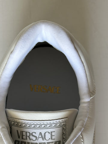 Versace Greca Leather Low Top White Sneakers 14 US (47) 1008124 Italy NWT $775