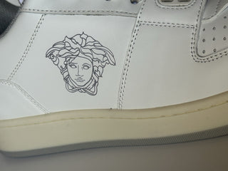 Versace Women’s Medusa White Leather Sneakers 8 US (38 Euro) 1014316 NIB $700