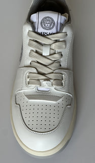 Versace Women’s Medusa White Leather Sneakers 8 US (38 Euro) 1014316 NIB $700