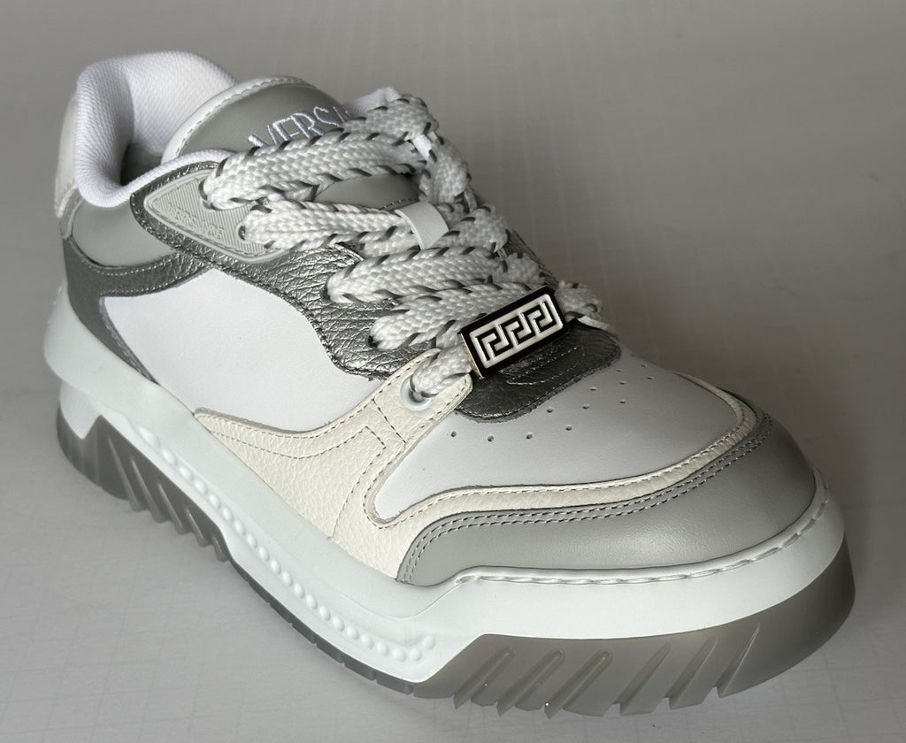 Versace Odissea Mens Leather White/Gray Sneakers 10.5 US (43.5) 1015437 NIB $950