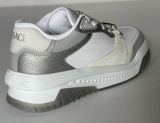 Versace Odissea Mens Leather White/Gray Sneakers 10.5 US (43.5) 1015437 NIB $950