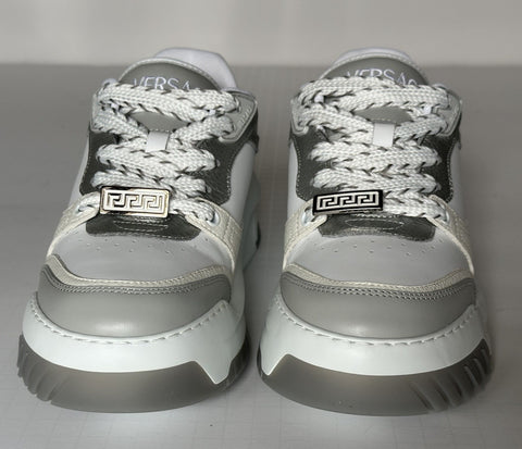 Versace Odissea Mens Leather White/Gray Sneakers 10.5 US (43.5) 1015437 NIB $950