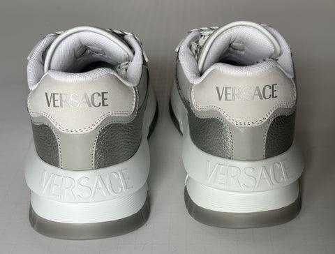 Versace Odissea Mens Leather White/Gray Sneakers 10.5 US (43.5) 1015437 NIB $950