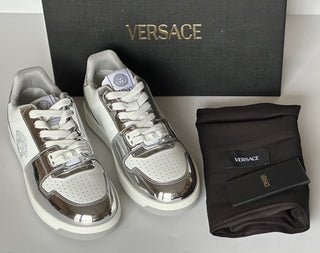 Versace Medusa Men’s Leather White/Silver Sneakers 11 US (44) 1013377 NIB $700