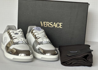 Versace Medusa Men’s Leather White/Silver Sneakers 11 US (44) 1013377 NIB $700