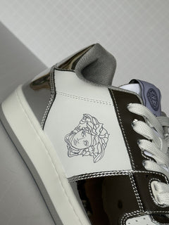 Versace Medusa Men’s Leather White/Silver Sneakers 11 US (44) 1013377 NIB $700
