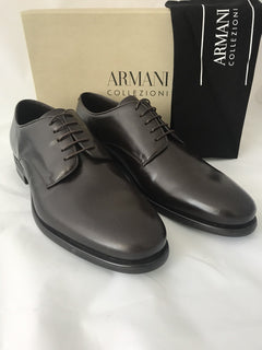 Armani Collezioni Leather Men’s Shoes Brown 12.5 US 45.5 Eu Italy NIB $795