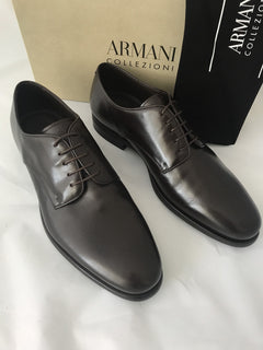 Armani Collezioni Leather Men’s Shoes Brown 12.5 US 45.5 Eu Italy NIB $795