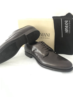 Armani Collezioni Leather Men’s Shoes Brown 12.5 US 45.5 Eu Italy NIB $795