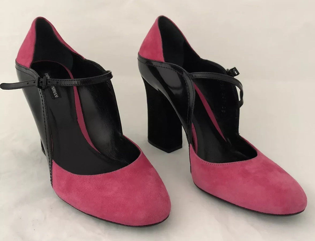Emporio Armani Women's High Heel Suede Pink Dress Shoes 8 US X3E261 IT NIB $595