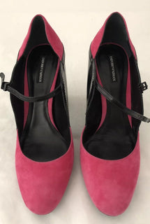 Emporio Armani Women's High Heel Suede Pink Dress Shoes 8 US X3E261 IT NIB $595