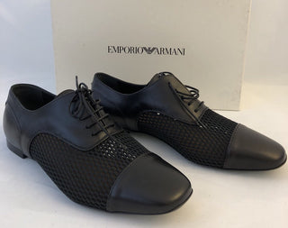 Emporio Armani Leather Women's Black Summer Flats 7 US X3C117 NIB $525