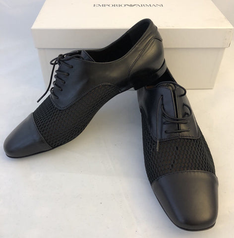Emporio Armani Leather Women's Black Summer Flats 7 US X3C117 NIB $525