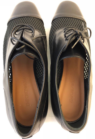 Emporio Armani Leather Women's Black Summer Flats 7 US X3C117 NIB $525