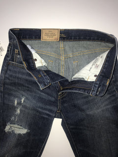 Polo Ralph Lauren Waverly Straight Crop Embroidered Blue Jeans Size 26 NWT $298