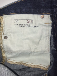 Polo Ralph Lauren Waverly Straight Crop Embroidered Blue Jeans Size 26 NWT $298