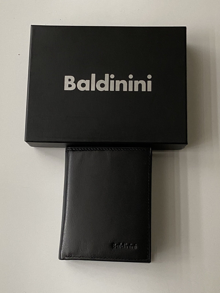 Baldinini Mens Card Holder Wallet Leather Black P57VITE00 Italy NIB