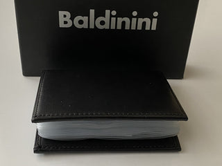 Baldinini Mens Card Holder Wallet Leather Black P57VITE00 Italy NIB