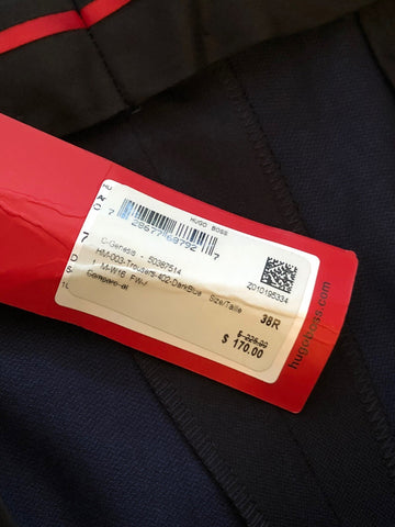 Boss Hugo Boss C-Genesis Mens Wool Dark Blue Dress Pants Size 38R US NWT $225