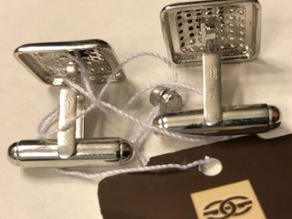 Elegant Black & White Fianit with 585 White Gold Cufflinks by Estet Jewelry NWT