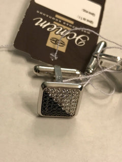 Elegant Black & White Fianit with 585 White Gold Cufflinks by Estet Jewelry NWT