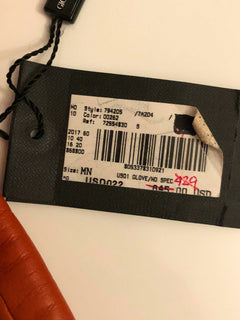 Giorgio Armani Women's Leather/Cashmere Gloves Orang Size M Italy NWT $845