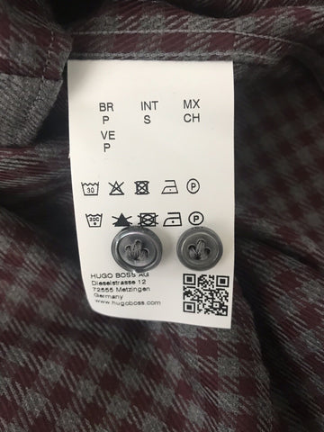 Hugo Boss Mens T-Simon Tailored Dark Red Dress Shirt Small NWT $225