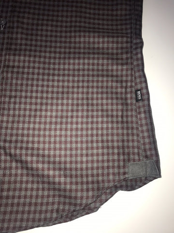 Hugo Boss Mens T-Simon Tailored Dark Red Dress Shirt Small NWT $225