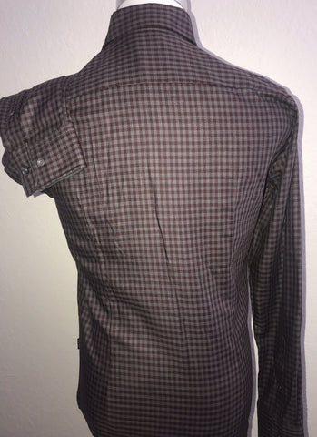 Hugo Boss Mens T-Simon Tailored Dark Red Dress Shirt Small NWT $225