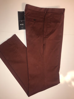 Boss Hugo Boss 1-Glenden Modern Mens Dark Red Dress Pants Size 36 US NWT $295