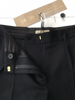 Burberry London Women's Wool Casual Black Pants Size 6 US (40 EU) NWT 550