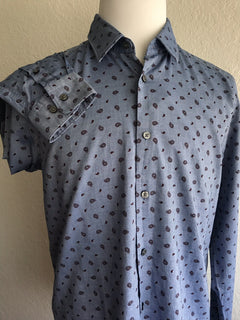 Hugo Boss Lucas Mens Regular Fit Cotton Blue Dress Shirt Size S NWT $148