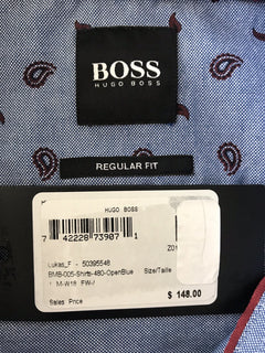 Hugo Boss Lucas Mens Regular Fit Cotton Blue Dress Shirt Size S NWT $148