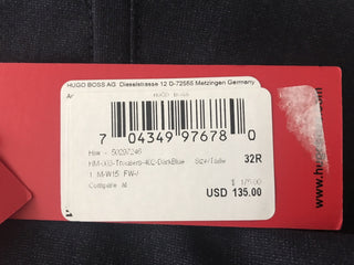 Boss Hugo Boss Hiw Mens Wool  Dark Blue Dress Pants Size 32R US NWT $175